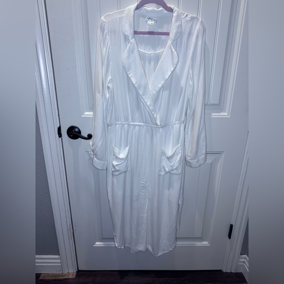 Elegant White midi shirt dress Venus large - Picture 4 of 7